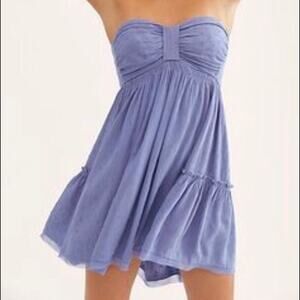 FREE PEOPLE Across the Sea Mini Dress Lilac Purple Periwinkle Size Large NWT New